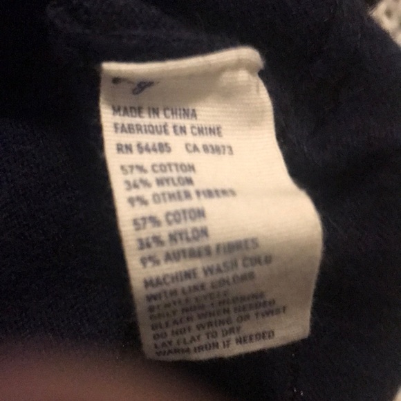 Classy Navy Button Down V-Neck Sparkle Sweater - Picture 7 of 8